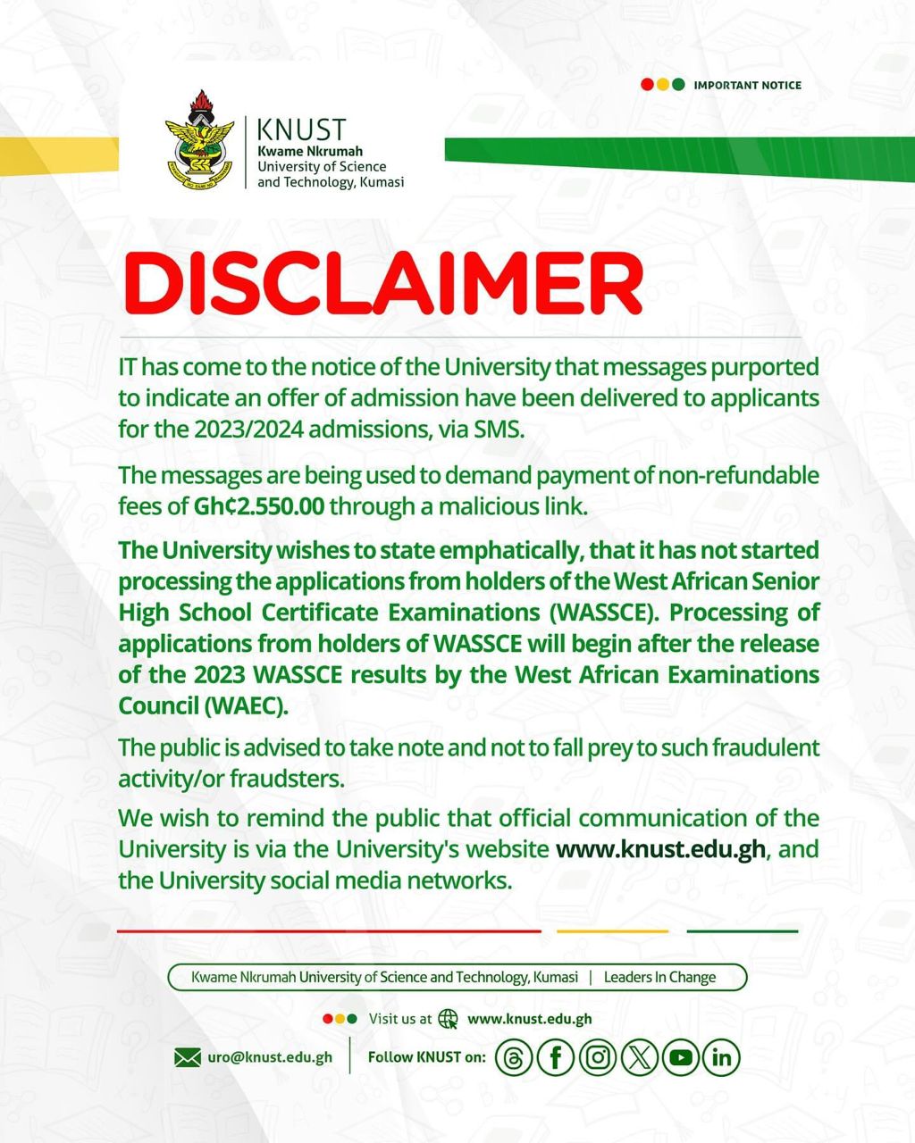 Preview University Applicants Warned of New Scam Scheme