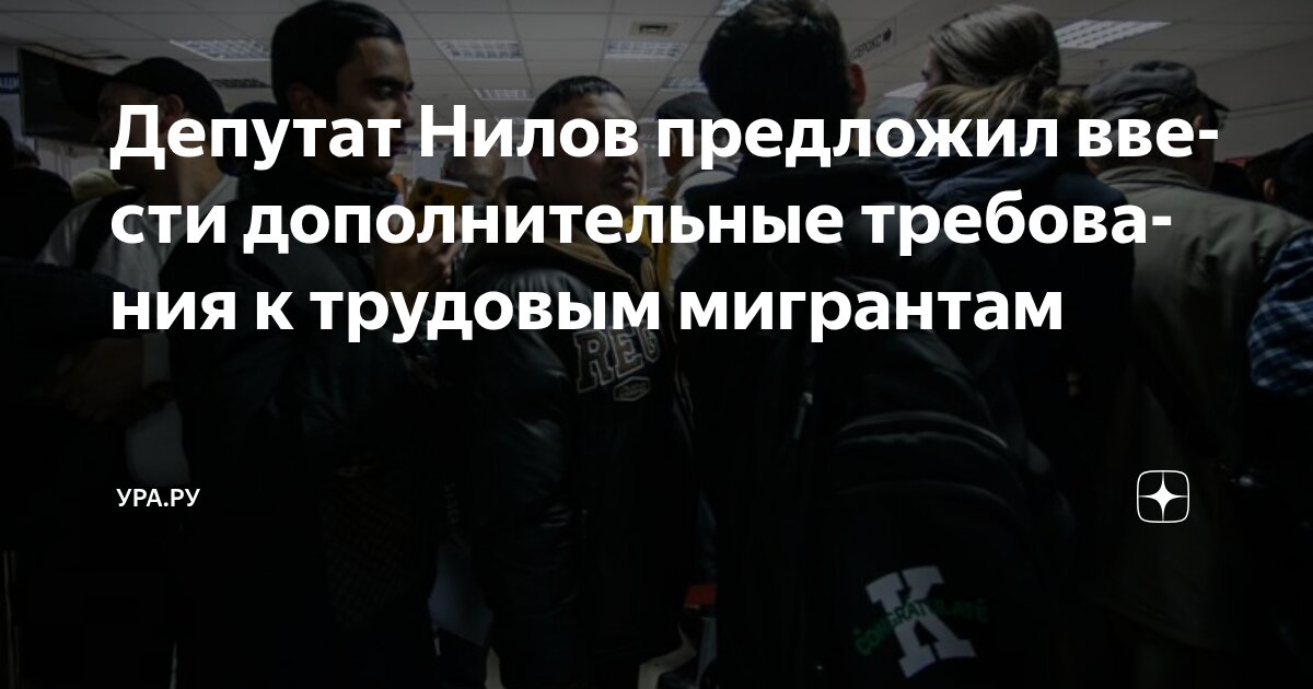 Preview Депутат Нилов предложил ввести дополнительные требования к трудовым мигрантам