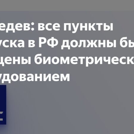 Медведев: необходимо оснастить все пункты пропуска биометрическим оборудованием