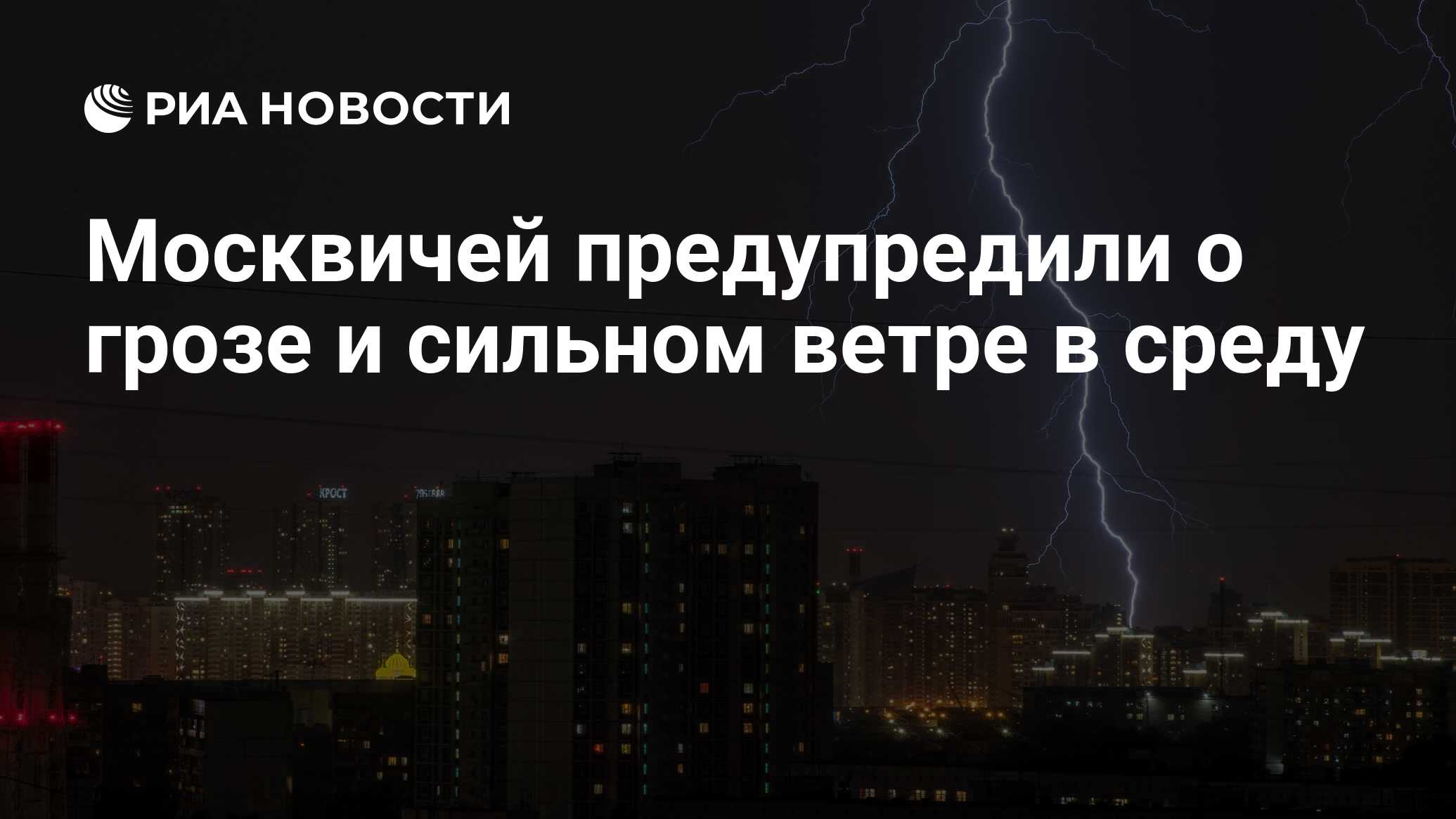 Preview Москвичей предупредили о грозе и сильном ветре в среду