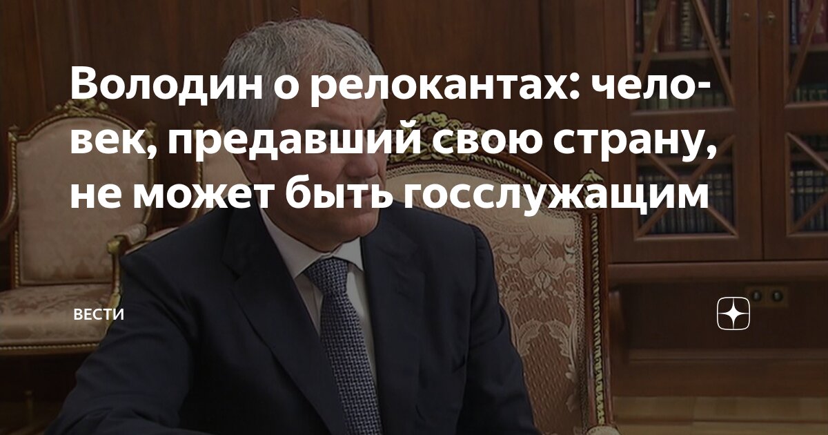 Preview Володин: Большинство депутатов считают, что релокантам нельзя быть госслужащими