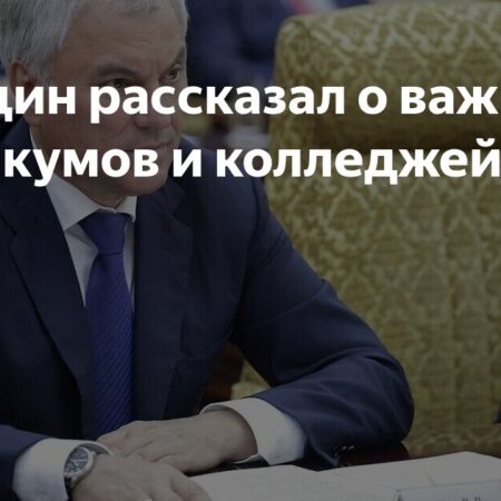Володин: Колледжи и техникумы — ключ к развитию сельских территорий