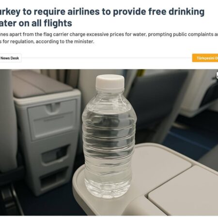 Пассажиры всех турецких авиакомпаний получат бесплатную воду