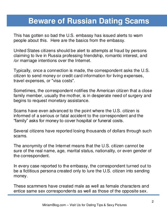 Preview Russians Warned About Dating Site Scams