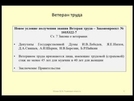 State Duma Deputy Proposes Early Retirement for “Veteran of Labor” Title Holders