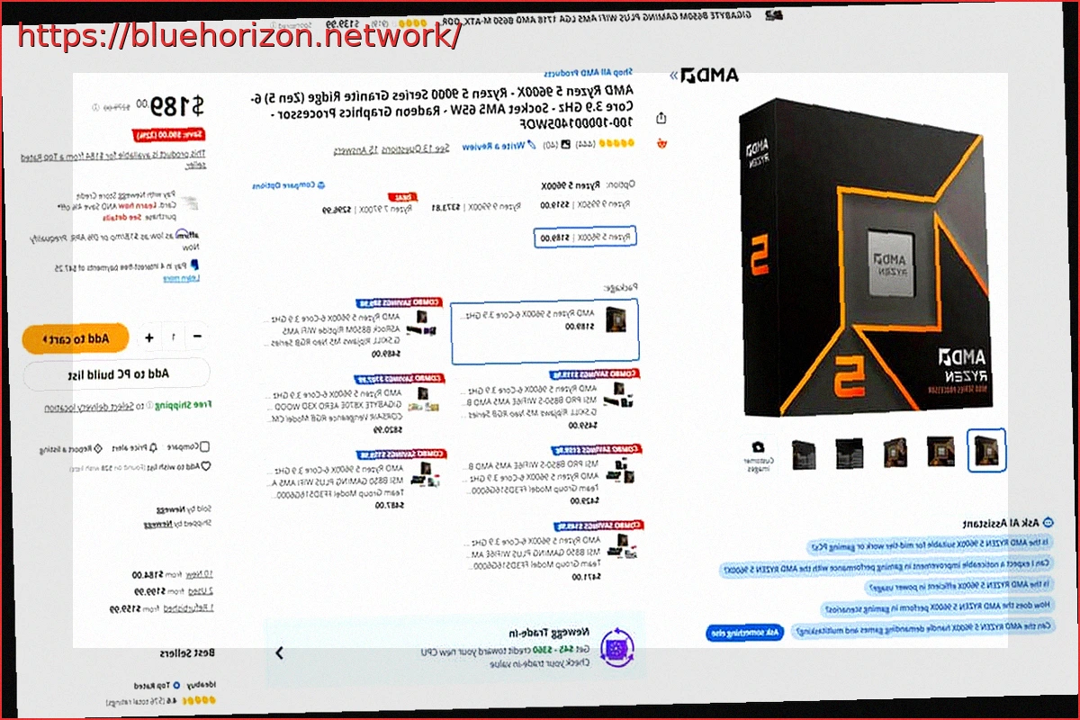 Preview AMD Ryzen 5 9600X Price Drops to $190 Amidst Intel Core Ultra 5 250K Plus Competition